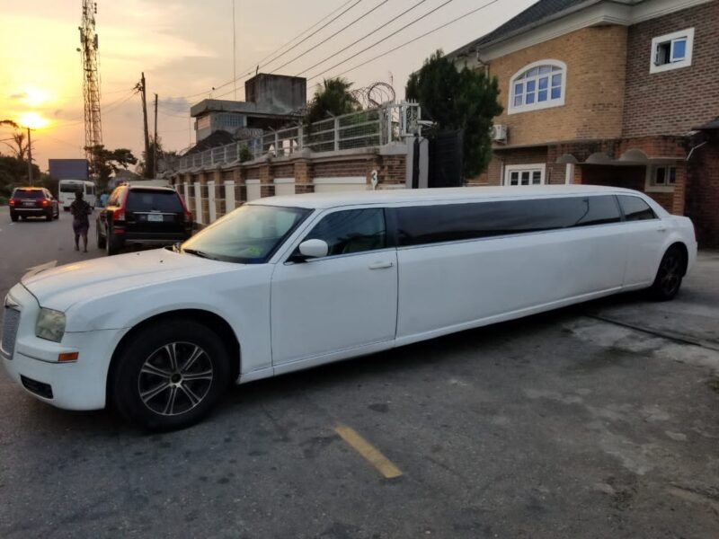 White Chrysler Limousine (Limo) Rental in Lagos